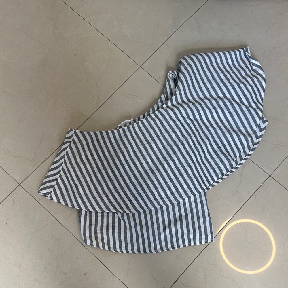 G by Giuliana Gray and White Striped Skirt